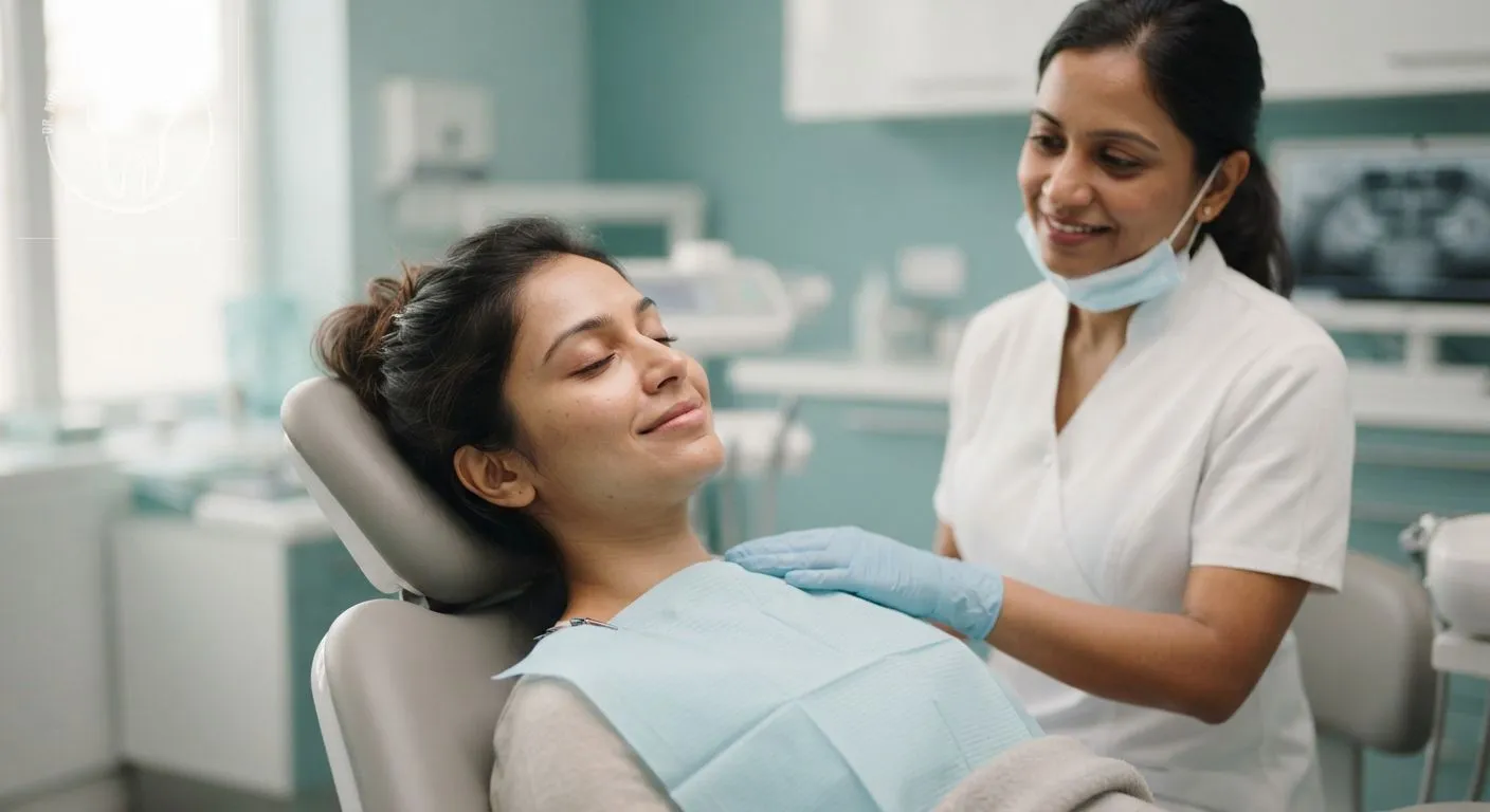 Painless dental treatment — relaxed patient consultation